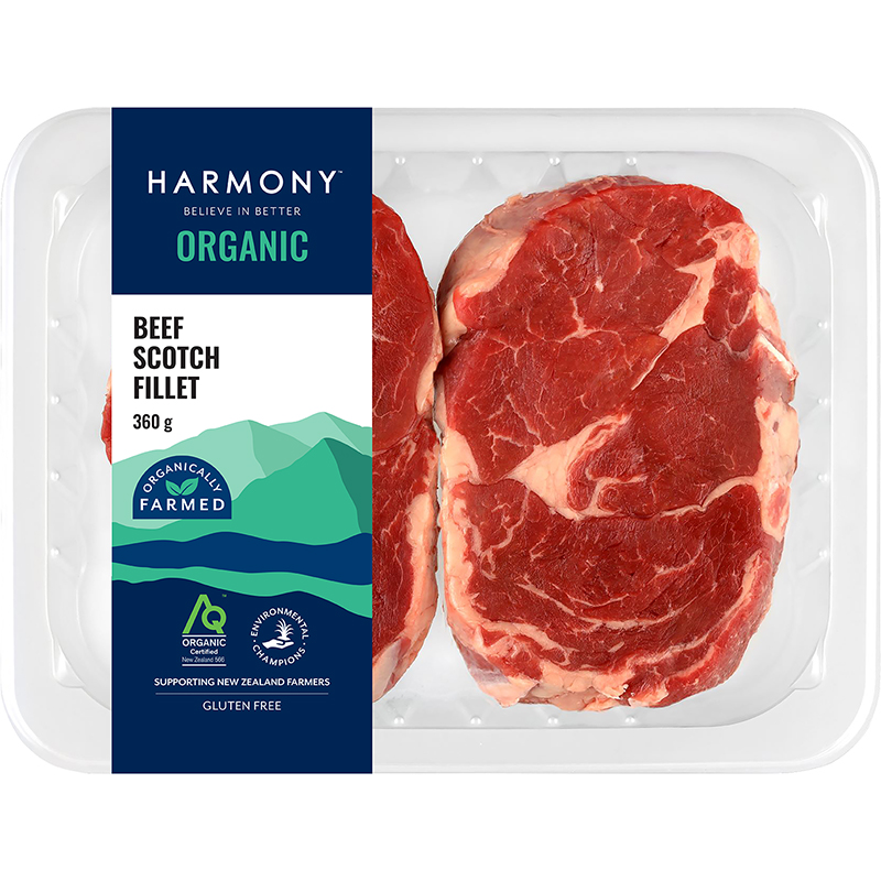 Harmony ORGANIC Beef Scotch Fillet 360g