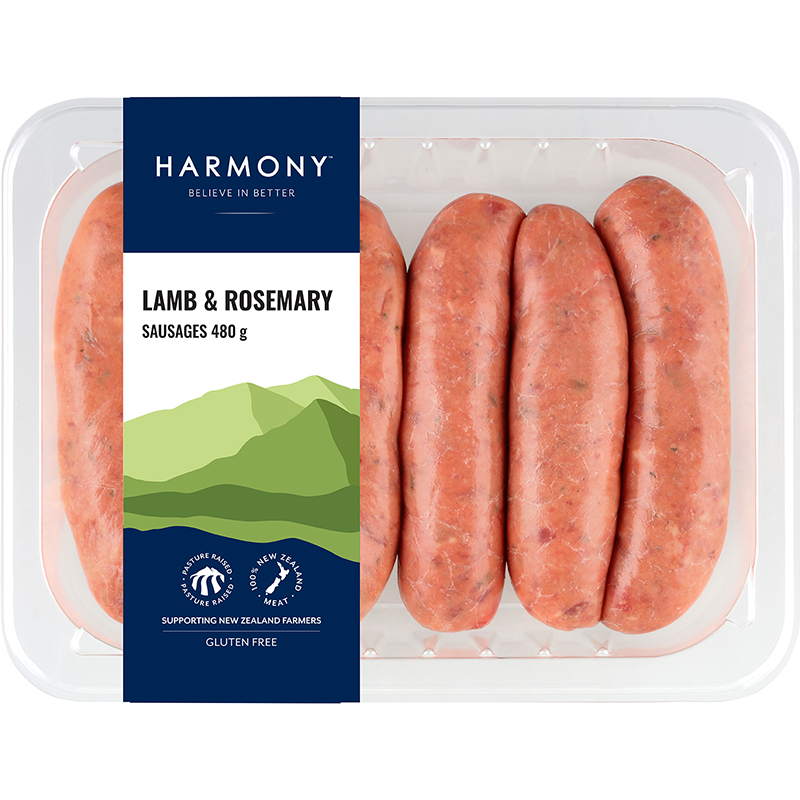 new Harmony Lamb & Rosemary Sausages MAP (CTN-8) (450g)